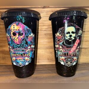Chain Saw Massacre and Michael Myers cups